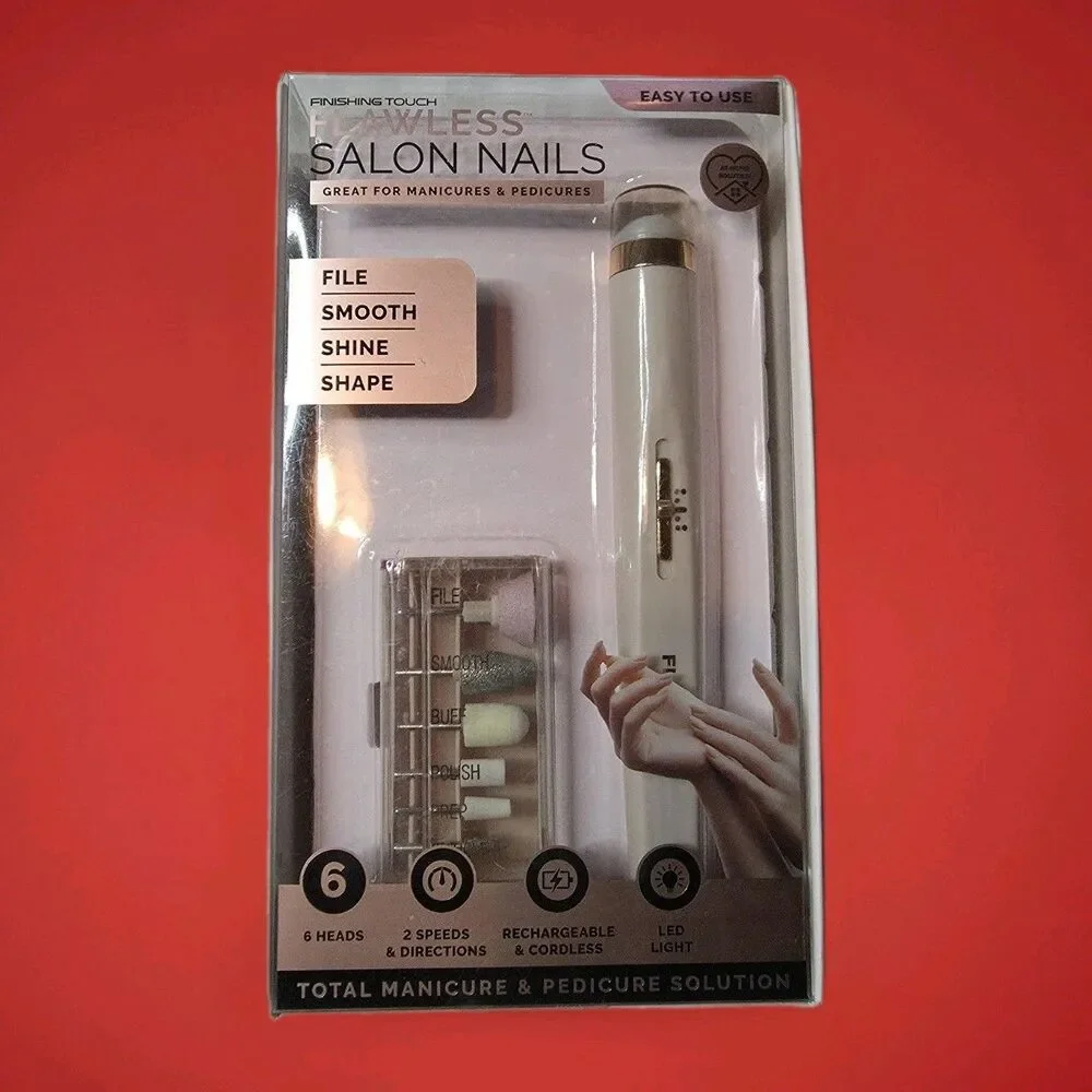 Finishing Touch Flawless Salon Nails Manicure/Pedicure Tools Pink NEW IN BOX